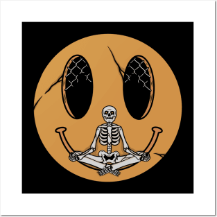 Yoga skull Posters and Art